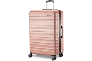 Amazon Basics 30" Hardside Large Checked Luggage, Hardshell Suitcase With Wheels, Expandable For Up to 15% More Space, With Scratch-Resistant Surface, Four Multi-directional Wheels, Rose Gold