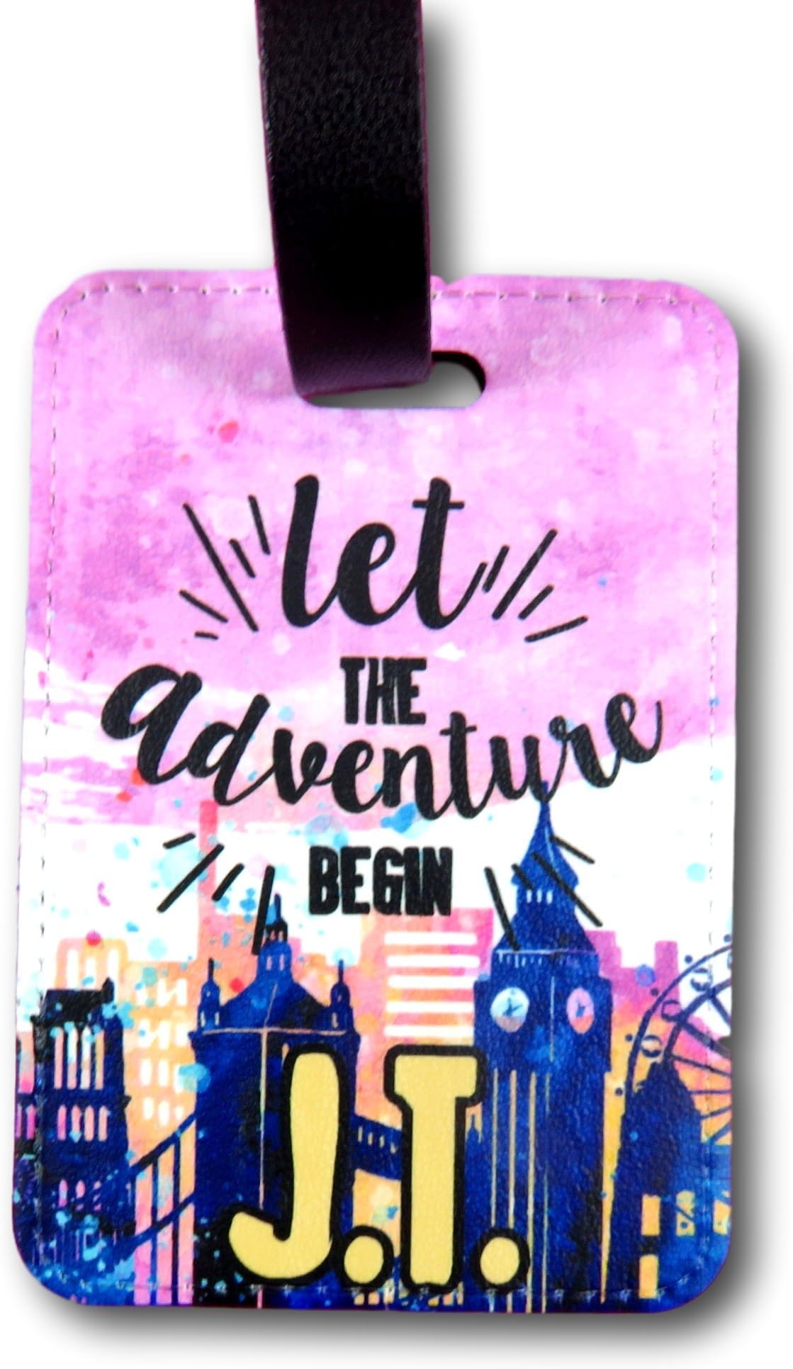 City Scene Personalised PU Luggage Tag Travel Gift Travel Gift Idea Custom Luggage tag World Travel Accessory Gift for Traveller Vacation