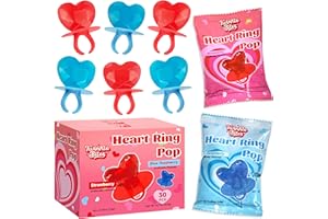 TWINKLE BITES 30 Pack Valentines Day Heart Ring Candy - Individually Wrapped -Love Heart Shaped Design & Delicious Flavor -Bulk Valentines Day Candy Use For Kids, Adults, Party Favor, Classroom & Office Treats, Candy Jar Fillers.