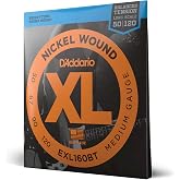 D'Addario Balanced Tension Bass Strings EXL160BT, 50-120, Medium | Balanced Tension bass strings deliver even feel, nickel wound punch, stable tuning and reliable D'Addario tone.