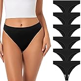 Jo & Bette Seamless Thongs for Women - High Waist Panties 6 Pack - Thong Underwear Pack Breathable No show Sports