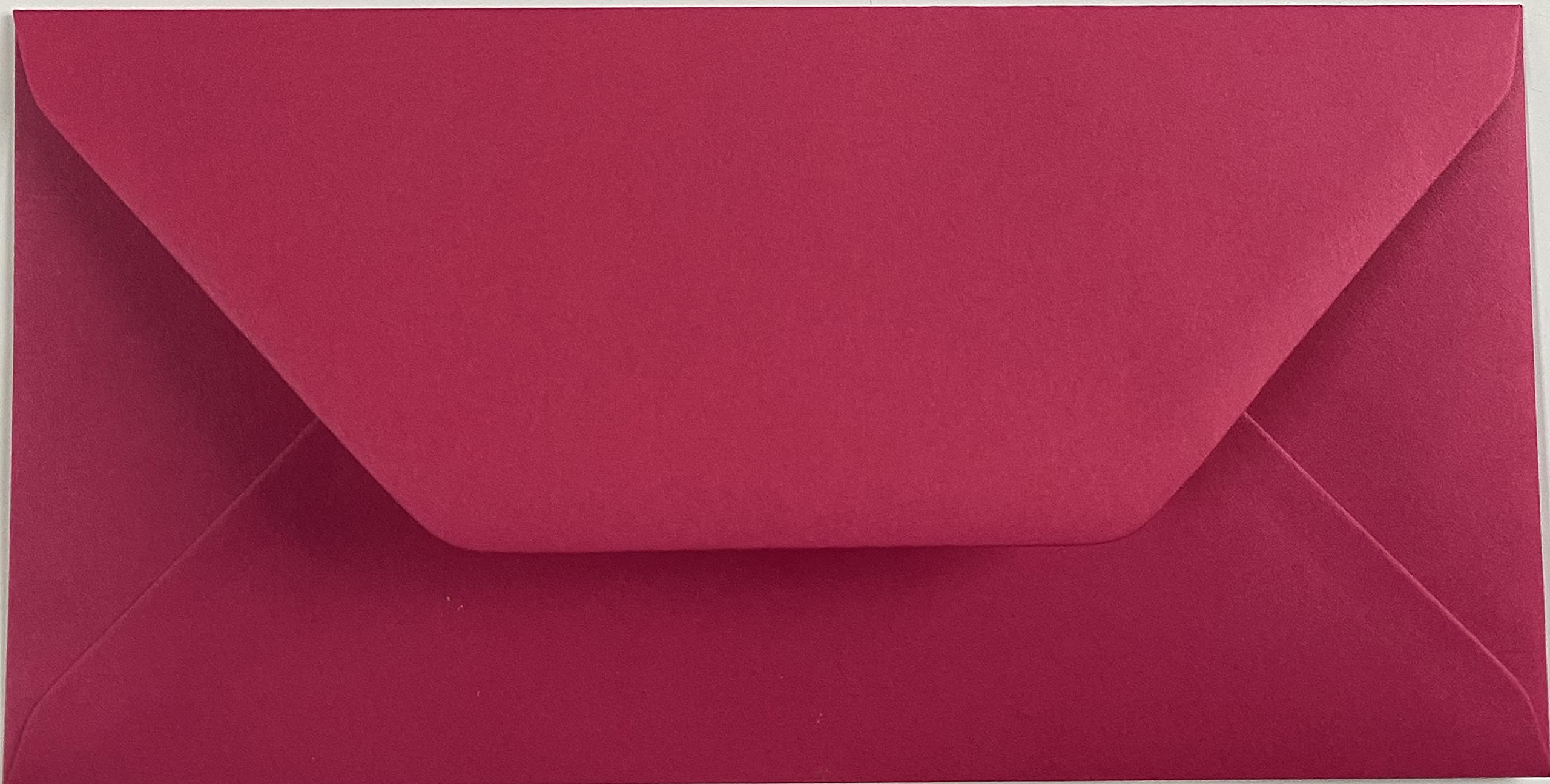 DL (110mm x 220mm) Coloured Envelopes Perfect for Christmas Cards, Greeting Cards, Wedding/Party Invitations, Crafts and Many More - Pack of 15 (Fuchsia Pink)