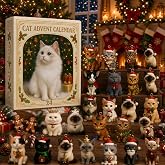 Cat Advent Calendar 2026, 24 Day Christmas Countdown Calendar | Cartoon Kitten Design, 24 Ornaments, Tree Decorations, for Cat Lovers
