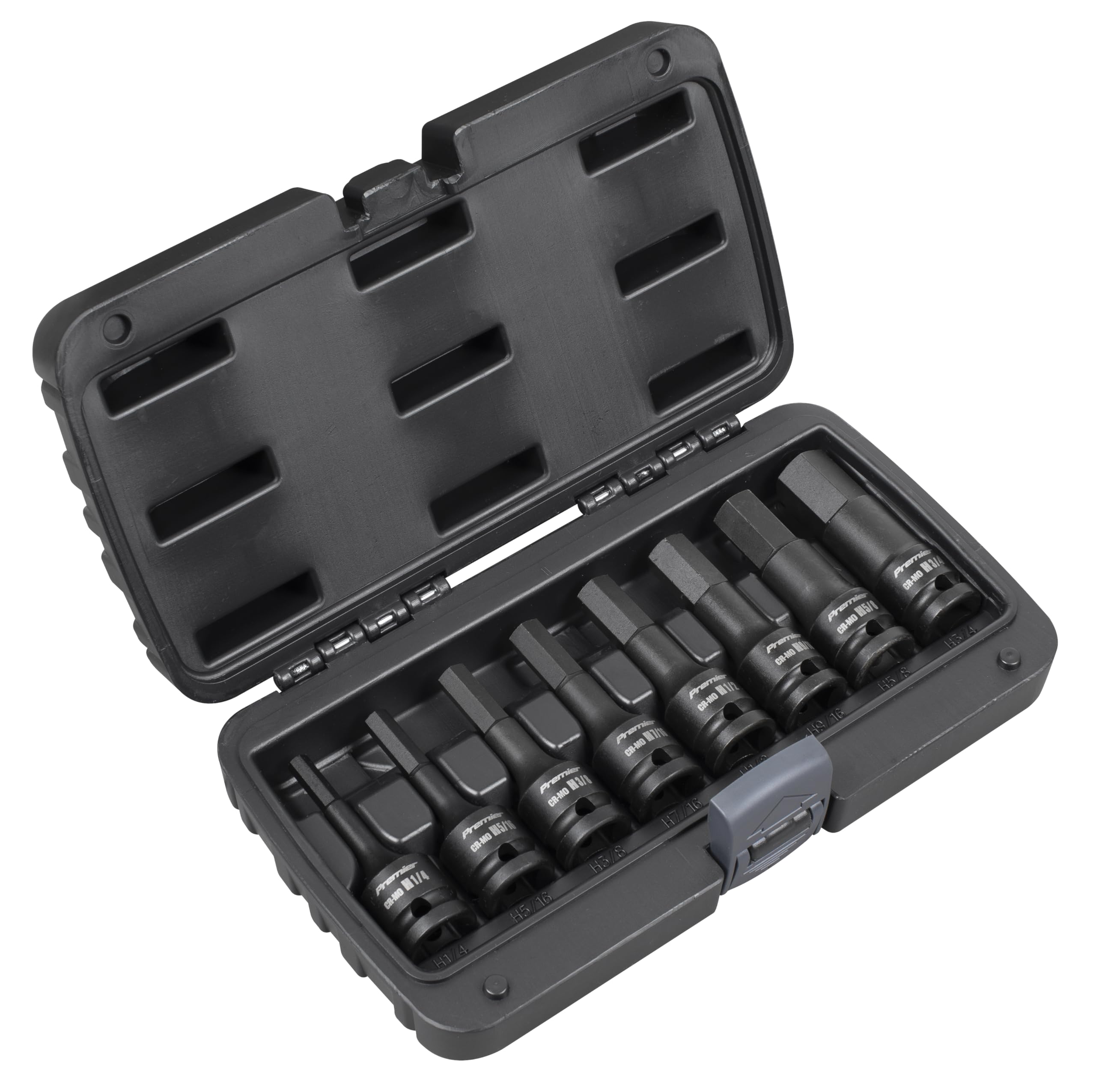 Sealey Premier 8pc 1/2" Sq Drive Hex Impact Socket Bit Set - Imperial - AK5600