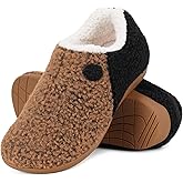 ERGOfoot Orthopedic Slippers with Arch Support for Women and Men – Fuzzy House Shoes for Plantar Fasciitis Relief, Closed Back, Soft Plush Sherpa Fleece Lining Moccasin