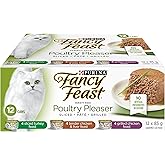Fancy Feast Wet Cat Food, Poultry Pleaser Variety Pack 3 Flavours - 85 g Can (12 Pack)