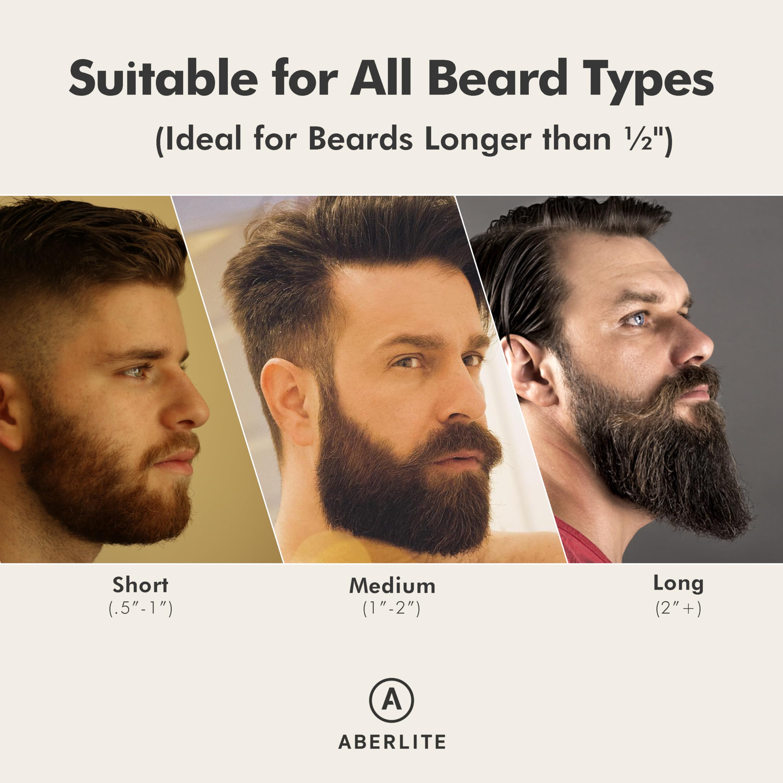 Aberlite Go 2 - Cordless Beard & Hair Straightener - Pain-Free Anti-Scald Comb Tooth - Advanced Ionic Conditioning - Wireless Straightener Heated Brush Comb- for All Beard Types