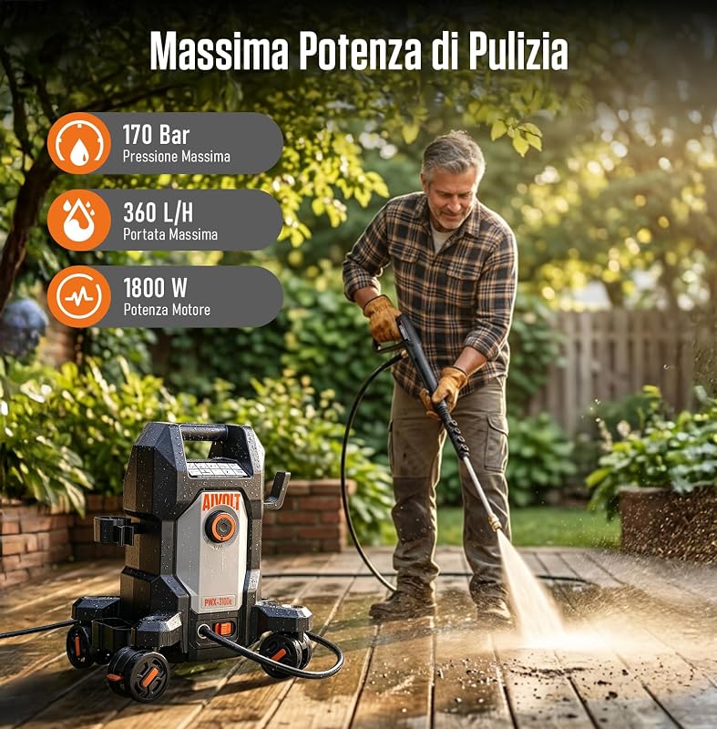 Idropulitrice ad Alta Pressione da 1800W, 170 Bar