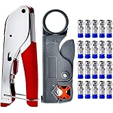 moinkerin Coaxial Cable Crimper Coaxial Cable Stripping Tool Cable Stripper for Coaxial Cable RG58 RG59 RG6 RG-62,Cable TV