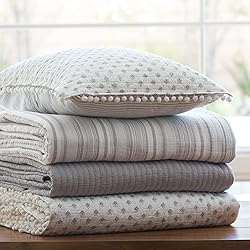 Levtex Home - Cross Stitch Light Grey Quilt Set