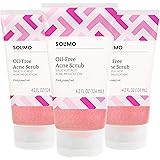Amazon Brand - Solimo Oil-free Pink Grapefruit Facial Scrub, 2% Salicylic Acid Acne Medication, Dermatologist Tested, 4.2 Flu