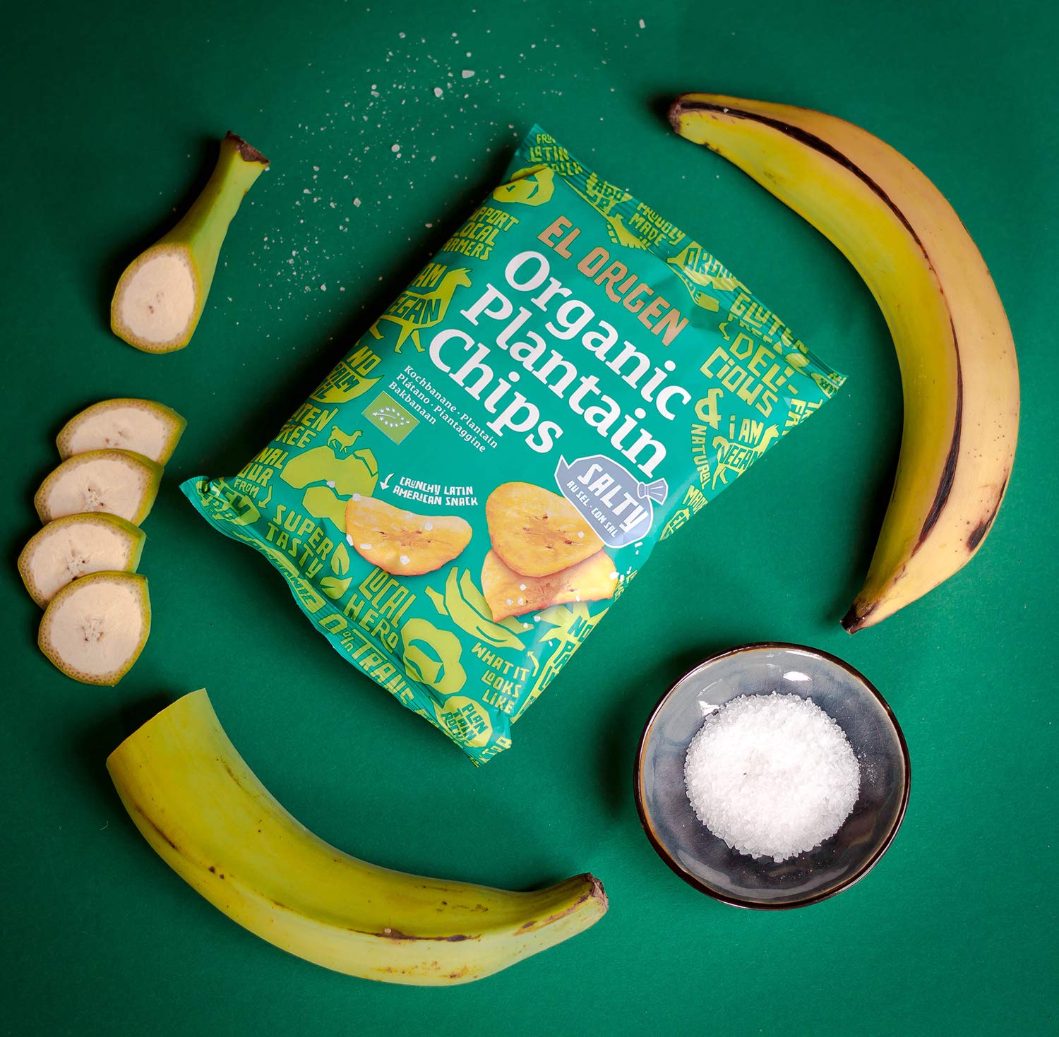 el origen Bio‑Kochbananen Chips mit Meersalz 8×80 g - vegan, glutenfrei, palmölfrei, direkt geerntet & produziert in Ecuador, purer Genuss 2