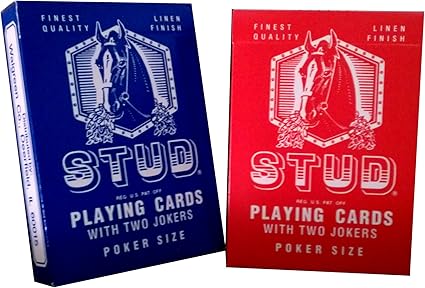 Amazon Com 2 New Decks Old Style Stud Regular Index Playing Cards
