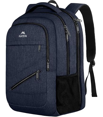 DUSLANG 17 Inch Laptop Backpack for Travel with Backpack Rain Cover College Backpack for Men Laptop Bag with USB Charging Port,Blue : Electronics