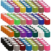 120 Pack Colorful Self Adhesive Bandage Wrap Bulk 2 Inch x 5 Yards Cohesive Bandage,Vet Wrap Breathable Elastic Self-Adherent Tape for Stretch Athletic Sports Wrist Ankle Dogs Pet Vet Wrap