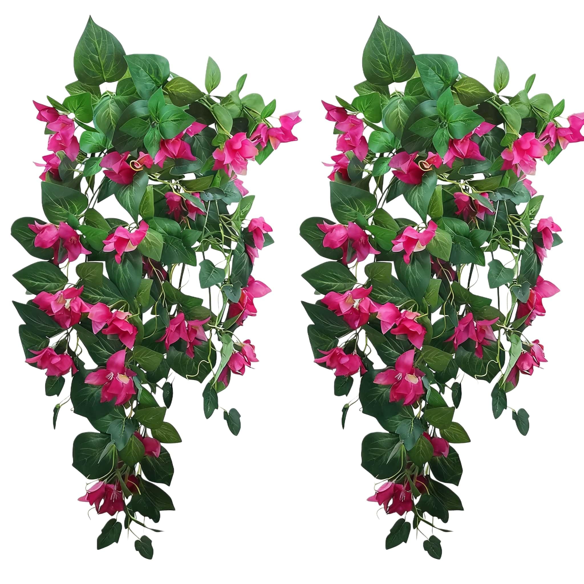 Lily Garden Silk Bougainvillea Vine Plant Artificial Flowers Cascade 34" x2pcs (Magenta)