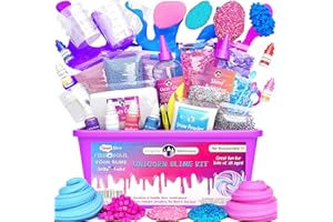 Original Stationery Unicorn Slime Kit, Slime Kit for Girls 10-12 to Make Glow in The Dark Unicorn Slime for Kids, Amazing Christmas Crafts for Kids