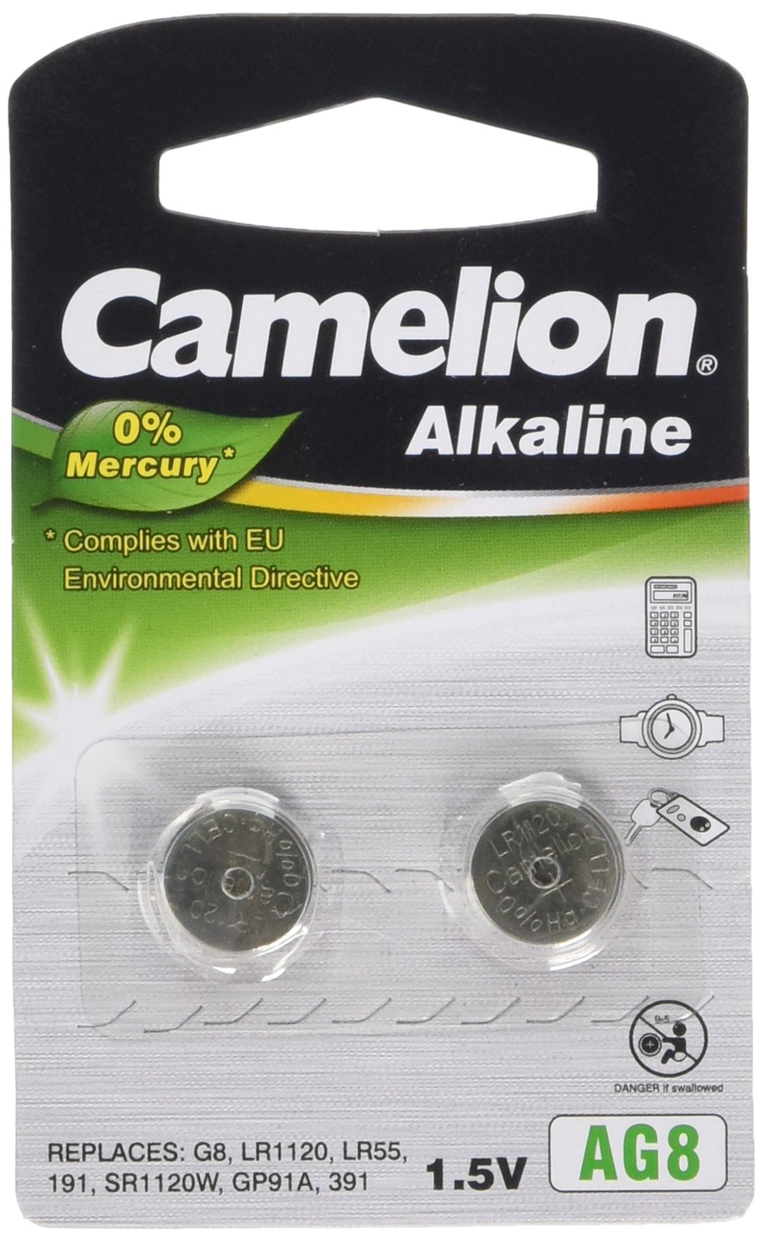 Camelion 120 50208 AG 8 LR55 Battery - Multicolour (Pack of 2)