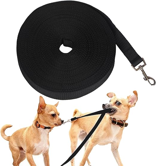 Nylon Extra Long Dog Leads Leash Strong Durable Dog Training Leads for Pet Tracking 65ft,Black