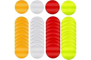 Ymapinc 40Pcs Dot Reflective Tape Sticker Warning Reflector Stickers Safety Night Visibility Waterproof Reflector Sticker for Vehicle, Bicycles, Motorcycles, Clothing
