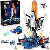 HiWEEGO Mechanical Space Launch System Rocket Building Set with LED Light | STEM Rocket Model Building Blocks Kit,898 PCS Space Shuttle Toy Home Decor Birthday Christmas Gift for Boys Kids 10+