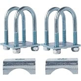 2 Pack U Bolt Mounting &amp; Plate Kit for 2,200 lb Trailer Axle (for 1-3/4" Round Tube Diameter)