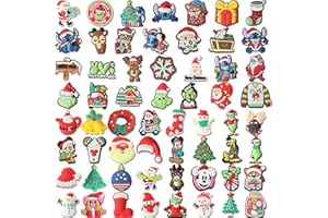 SAY OUT 30 60Pcs Christmas Shoe Charms for Shoes,Santa Claus Deer Snowman Christmas Tree Cartoon Shoe Charms for Teen Boys Girls Men Women Christmas Party Gift