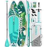 SLOOSH Inflatable Stand Up Paddle Board, 10'6" Inflatable Paddle Boards with Premium Accessories, Non-Slip EVA Deck, Ultra-Light Carry Bag Pump, Meander SUP for Youth & Adults