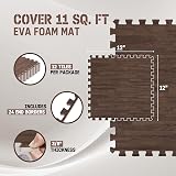 Yes4All Interlocking Floor Mats Border Oak Wood Dark 12 Tiles 12 ft² view 2