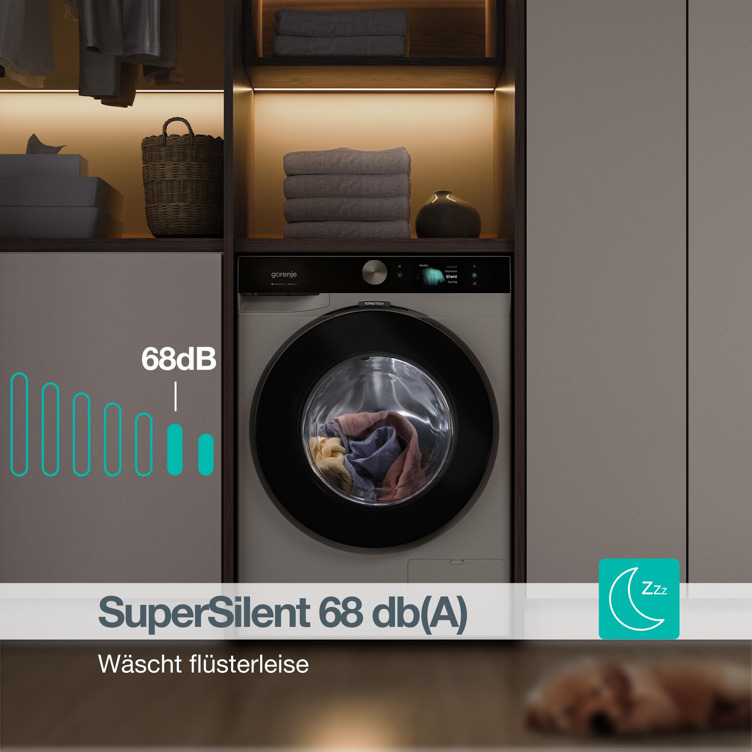 Gorenje WG814A5T4 Waschmaschine mit Dampffunktion, 10kg, 1400 U/Min, 20 Programme, TFT Farb-Display, SuperSilent 68 db(A), AutoDosing, UltraClean, FastWash Pro, ConnectLife, ShoeWash, EEK A, Weiß 5