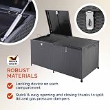 CASARIA XXL 625L PolyRattan Garden Storage Box with Wheels Lockable Automatic view 6