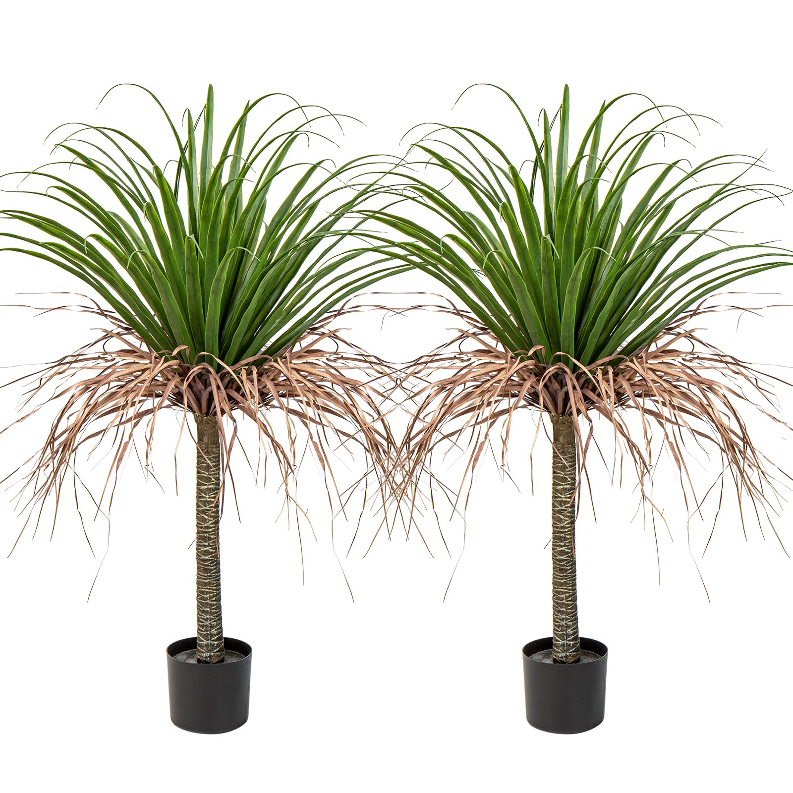 Photo 1 of Hollyone 2 Pack Artificial Agave Tree, 3.6Ft Faux Yucca Plant in Pot, Green, Polyester, Indoor/Outdoor Decor, Housewarming Gift
