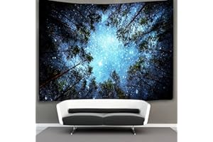 ALISHOMTLL Forest Starry 3D Galaxy Milky Way Tree Night Sky Wall Tapestry for Dorm, Living Room, Bedroom (M, 4#forest star)