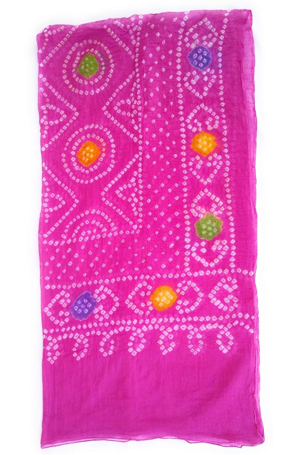 cubic earth global women's jodhpuri hand crafted cotton bandhej dupatta (pink)