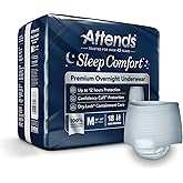 Attends Sleep Comfort Overnight Underwear for Adults, Medium, 44 in, 18 ct | Breathable &amp; Soft Incontinence Underwear for Nighttime Protection