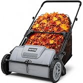 Dapper Supply 21" Push Lawn Sweeper (Also 22" &amp; 26"), Leaf &amp; Grass Collector, 3.5 Cu Ft Non-Woven Bag, Tool-Free Height Adjust, Folds for Wall Storage