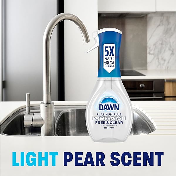 DAWN POWERWASH SPRAY REFILL, DISH SOAP, DISHWASHING LIQUID, FREE & CLEAR, 2 REFILLS, 43 FL OZ