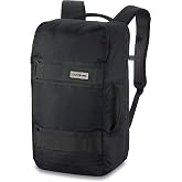 Dakine Mission Street Backpack DLX 32L, Skate Travel Laptop Pack | 32L skate travel backpack, clamshell carry-on opening, side laptop access, cargo board straps, water bottle pocket, recycled