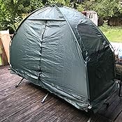 Amazon Com Outsunny 1 Person Compact Pop Up Portable Folding Outdoor Elevated Camping Cot Tent Combo Set Garden Outdoor