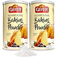 Gefen Baking Powder Aluminum Free, 8oz (2 Pack) | Total of 1LB | Resealable Canister | Gluten Free | Cornstarch Free | For Co
