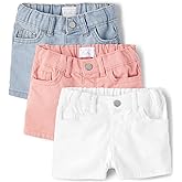 The Children's Place Baby Toddler Girls Denim Shortie Shorts 3 Pack