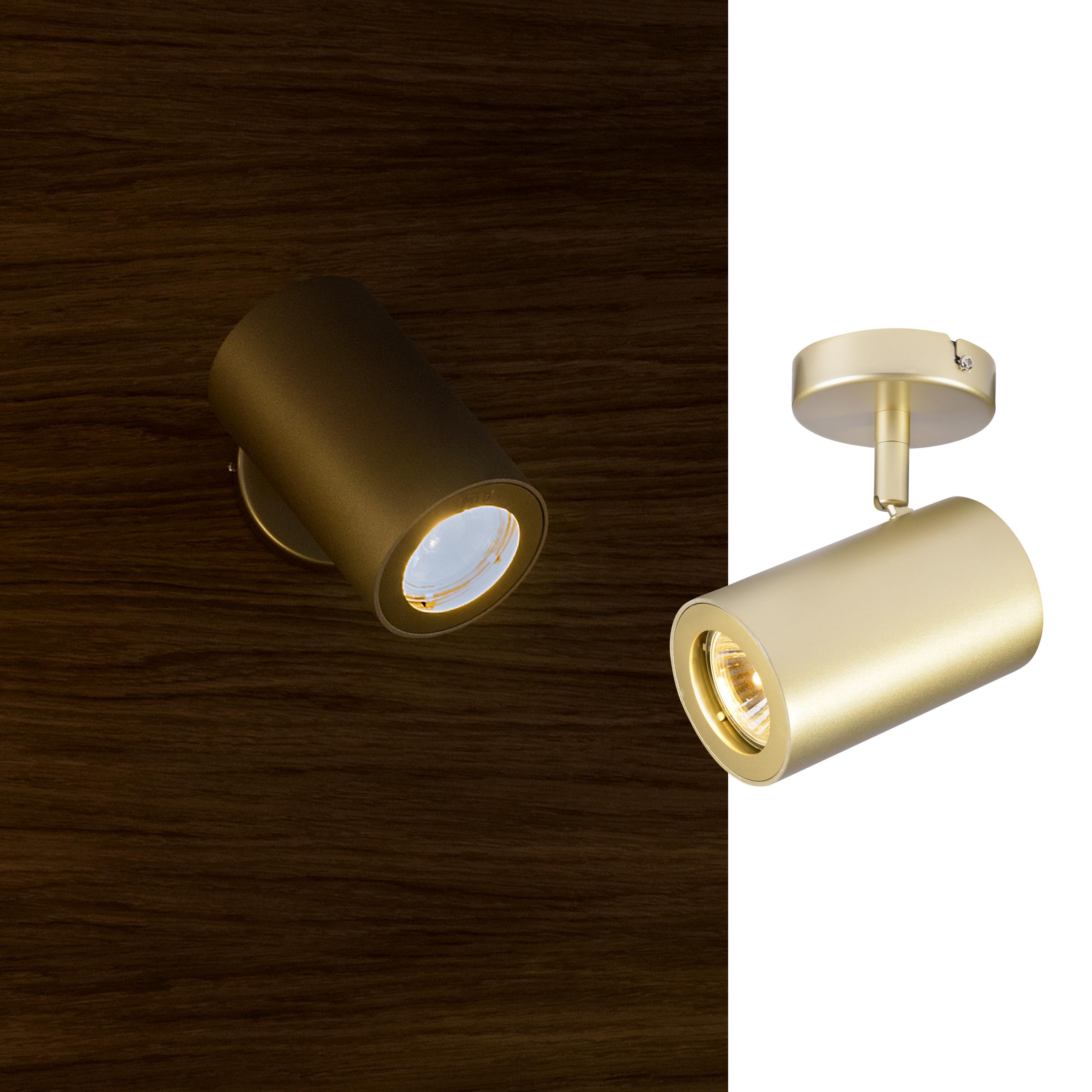 SLV Wall and Ceiling-Mounted Light Enola_B / Ceiling and Wall Lighting Inside, Surface-Mounted Light, Wall-Mounted Light, Ceiling Spotlight / GU10 50W Gold