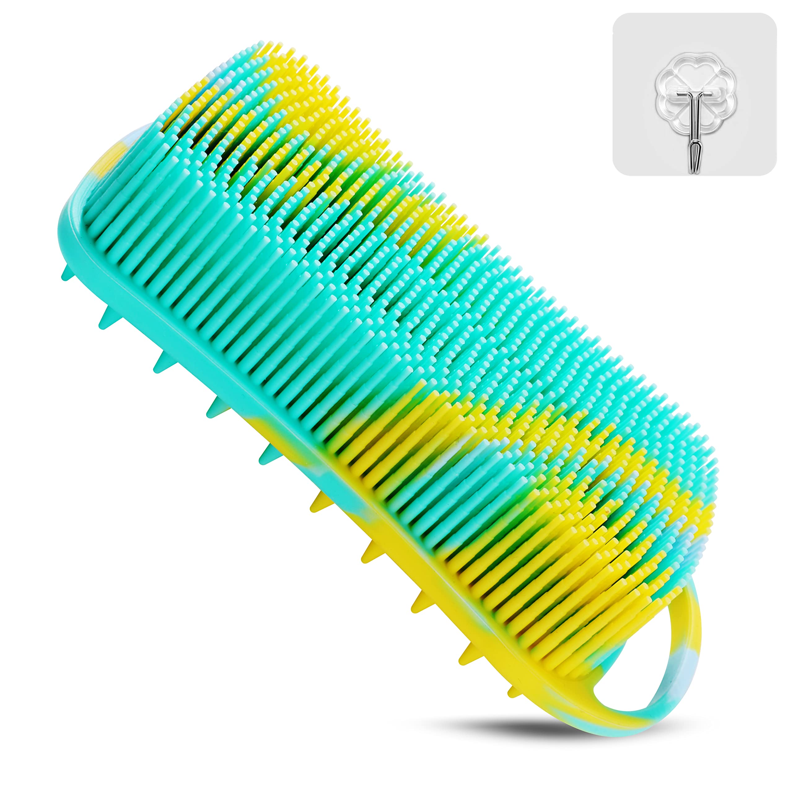 2PCS Silicone Body Scrubber, Loofah for Women, Gentle Exfoliating Shower Cleaner Bath Brush, Rubber Body Wash Deep Cleaning & Exfoliator & Massage, Travel-Friendly for Bathroom
