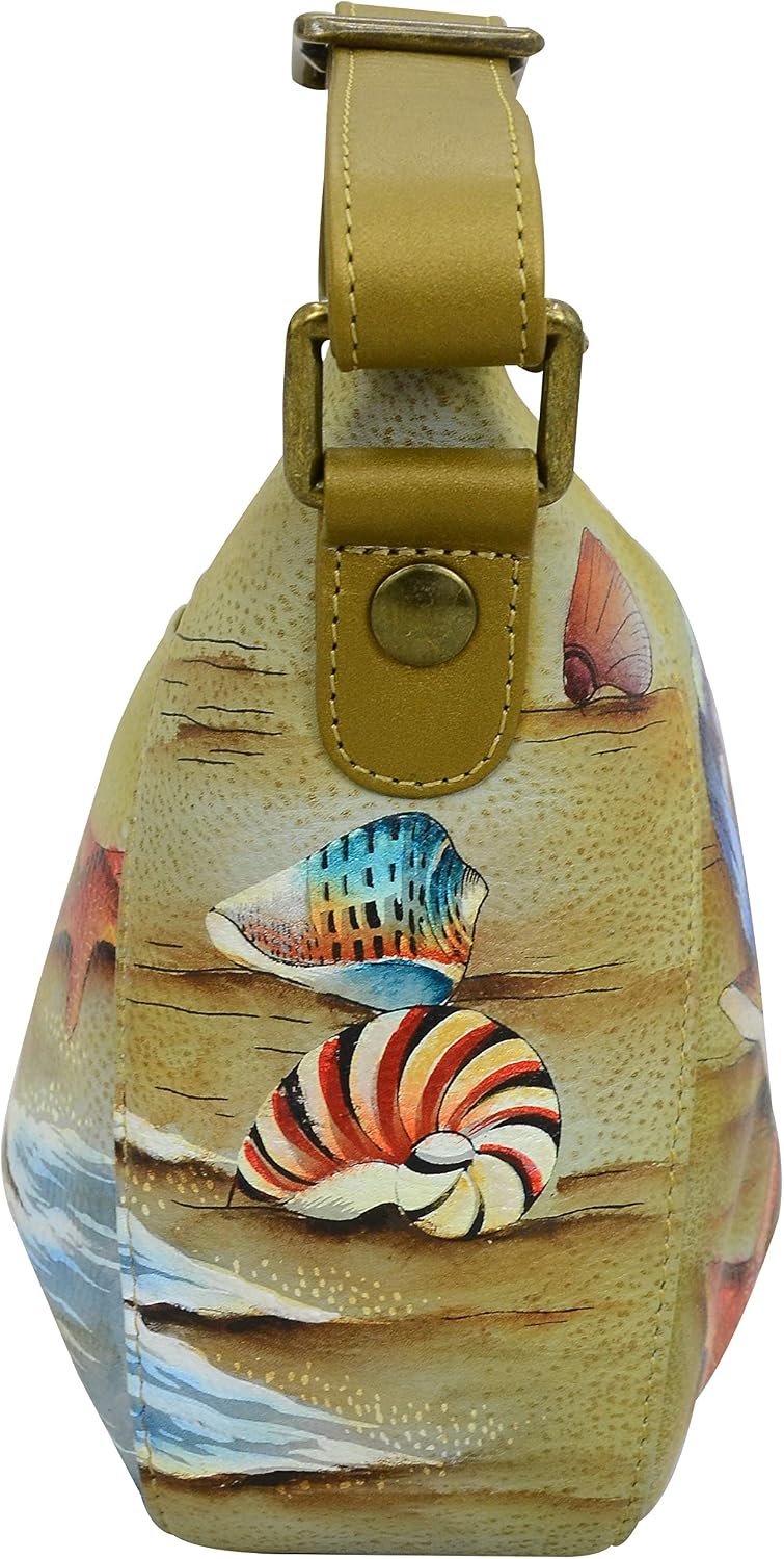 Anuschka Women’s Genuine Leather Shoulder Hobo - Hand Painted Exterior - Gift of the Sea - Image 4