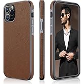 LOHASIC for iPhone 12 Pro Max Case Leather – Slim Soft PU Leather Luxury Elegant Business Thin Non-Slip Protective Phone Cover for iPhone 12 Pro Max - Brown