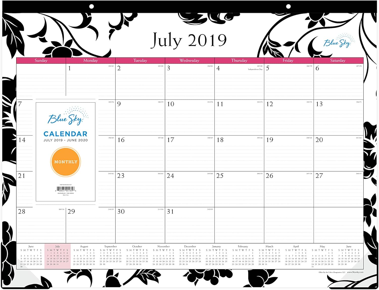 Best blue sky small desk pad calendar