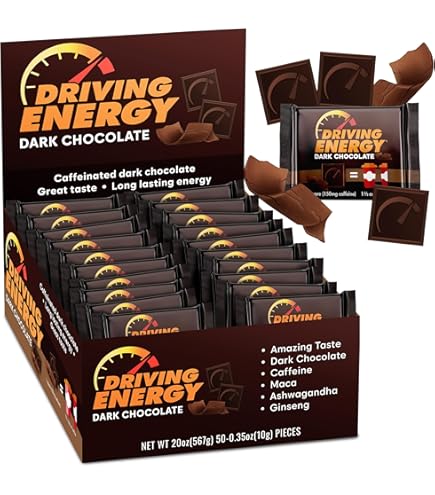 Amazon.com : Driving Energy - Caffeinated Energy Bite Size - Dark