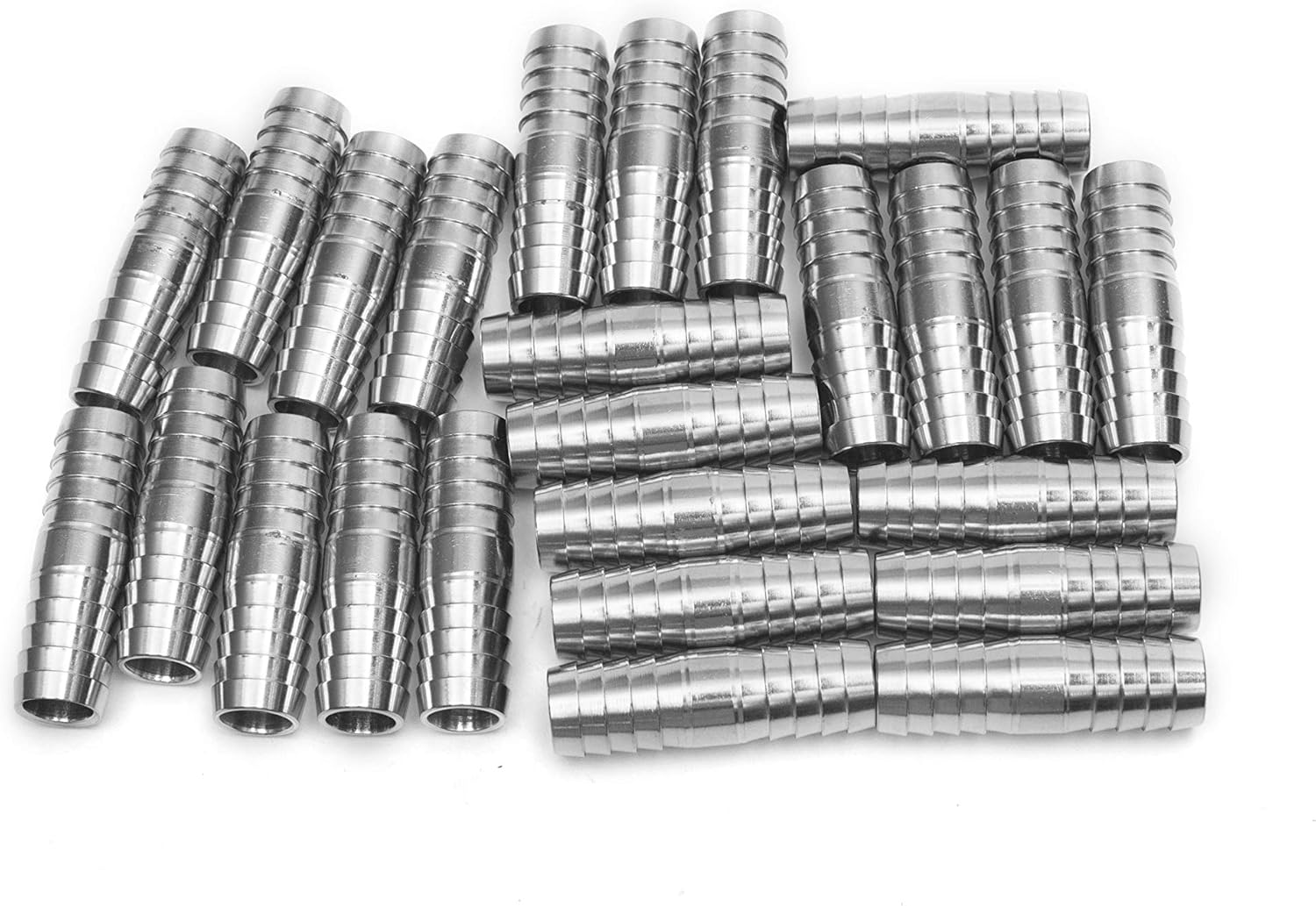 LTWFITTING Bar Production Stainless Steel 316 Barb Splicer Mender 16mm Hose ID Fitting Air Water Fuel Boat (Pack of 25)