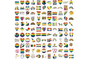 Zomme 144 Pcs Pride Tattoos, LGBT Rainbow Temporary Tattoos, Pride Temporary Tattoos, Waterproof Rainbow Flag Tattoo Stickers for Pride Equality Parades
