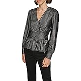 Karl Lagerfeld Womens V-Neck Blouse